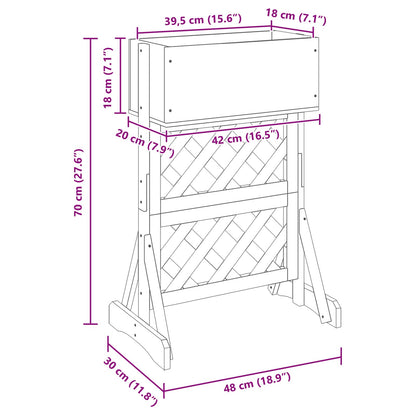 Trellis da Giardino Verticale Grigio 48 x 30 x 70,5 cm | homemem39