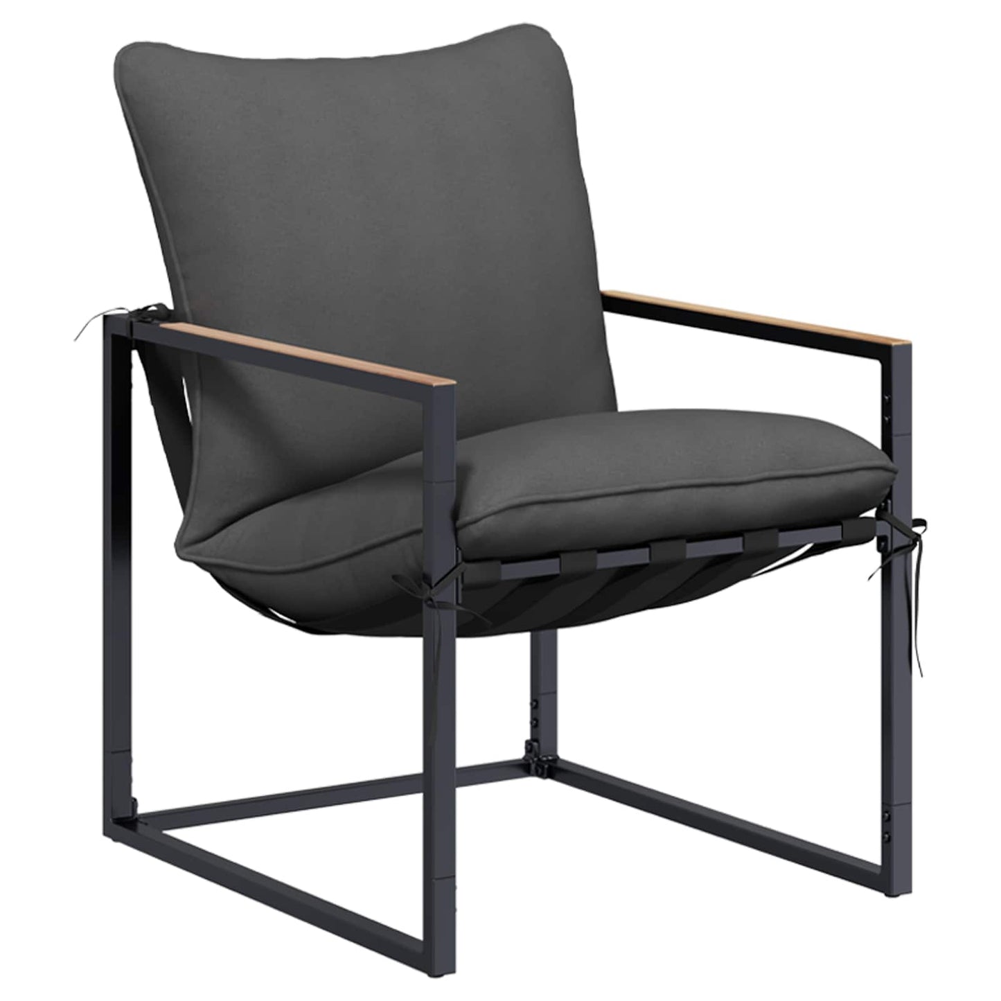 Set Divano da Giardino 4 pcs Nero e antracite Acciaio | homemem39