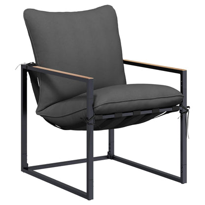 Set Divano da Giardino 4 pcs Nero e antracite Acciaio | homemem39