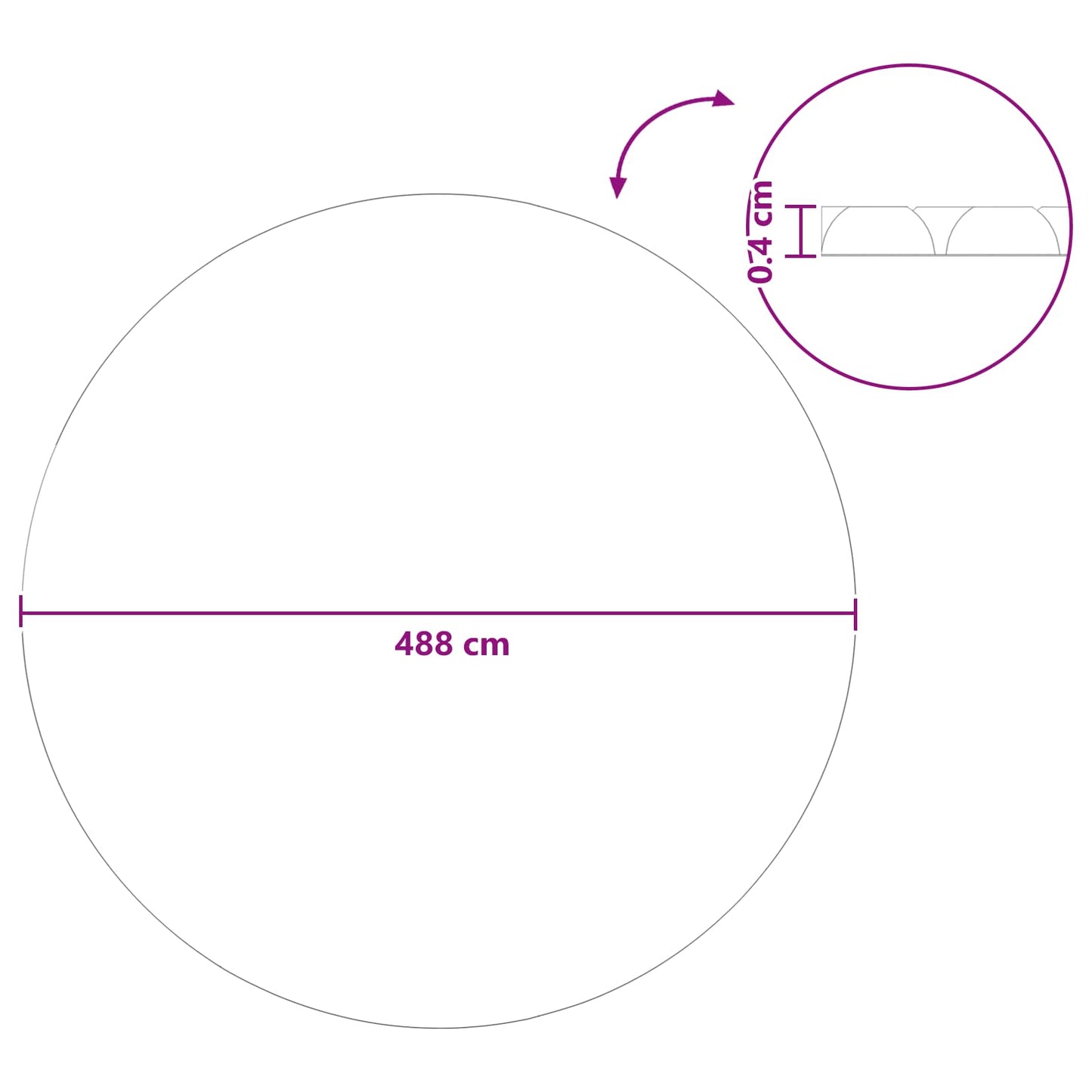 Copertura Solare per Piscina Extra Pesante Ø 488 cm 400 μm | homemem39