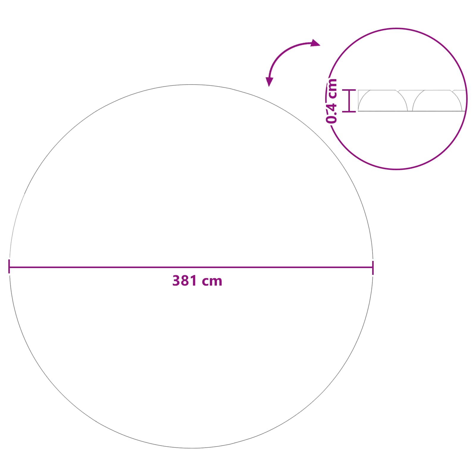 Copertura Solare per Piscina Extra Pesante Ø 381 cm 400 μm | homemem39