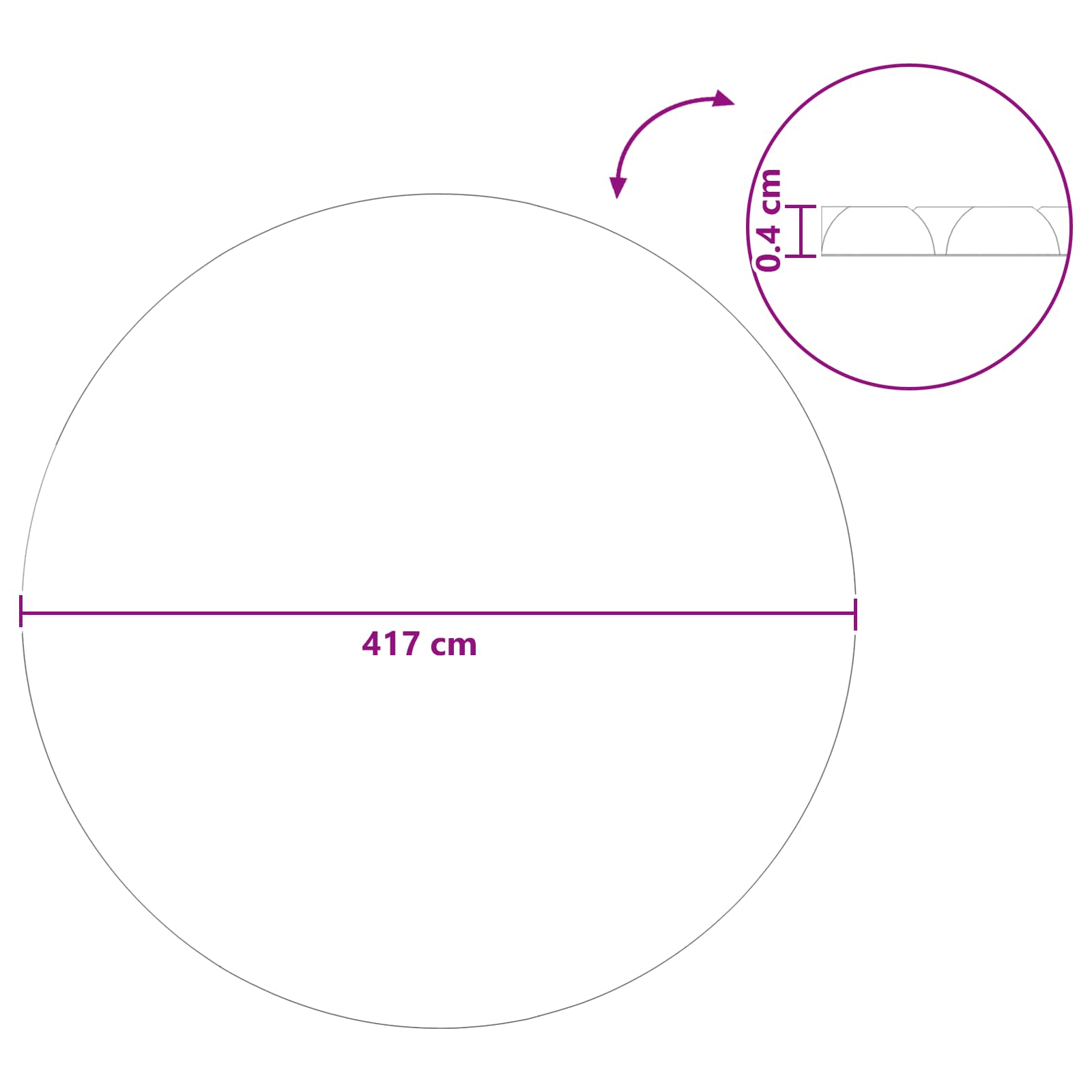 Copertura Solare per Piscina Extra Pesante Ø 417 cm 400 μm | homemem39