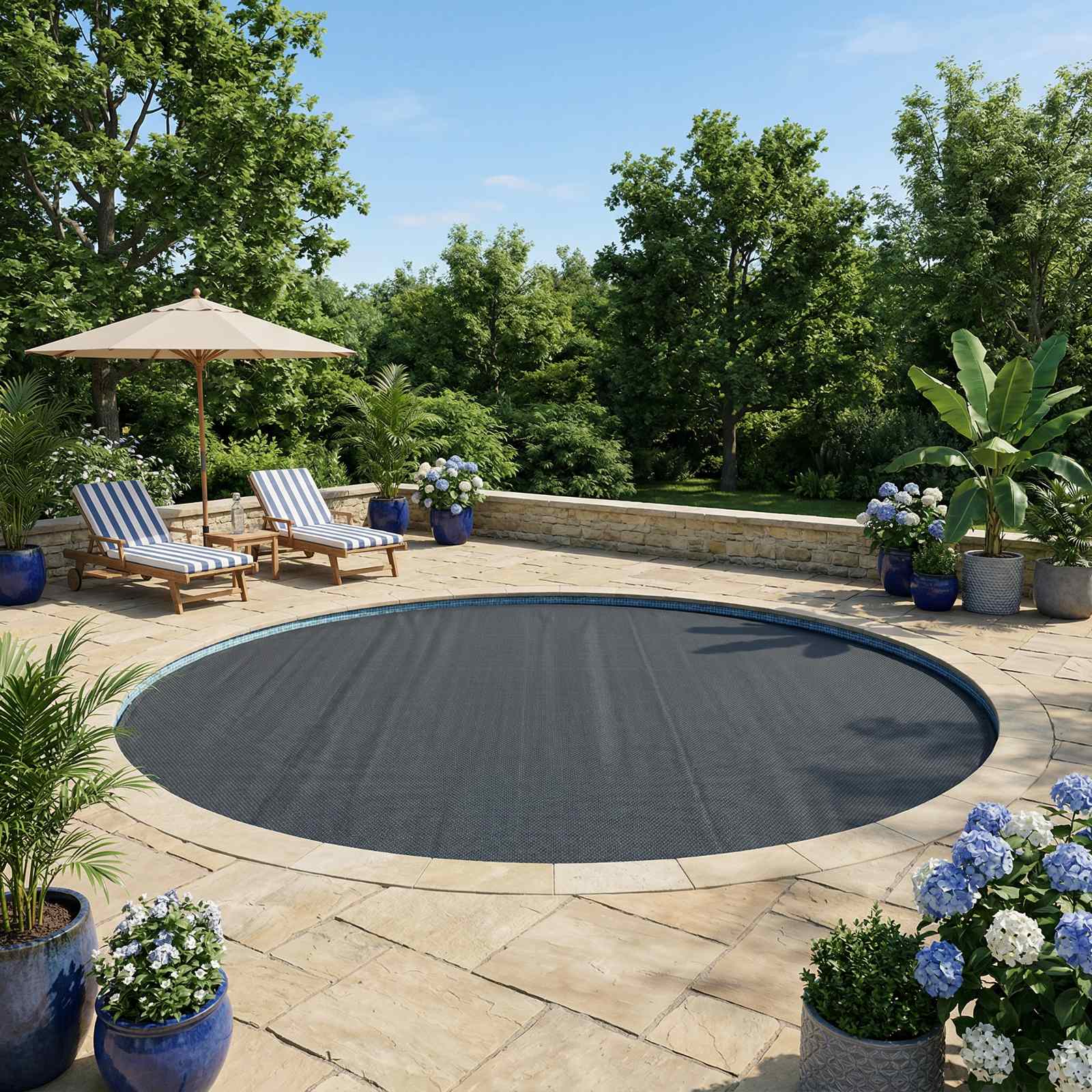 Copertura per Piscina di Alta Qualità Nero 600 cm PE | homemem39