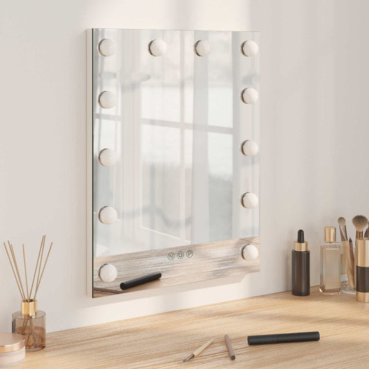 Specchio LED da Vanità Bianco 44 x 10 x 53 cm Vetro e acciaio | homemem39