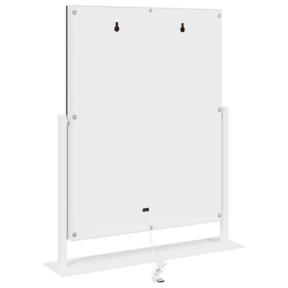 Specchio LED da Vanità Bianco 44 x 10 x 53 cm Vetro e acciaio | homemem39