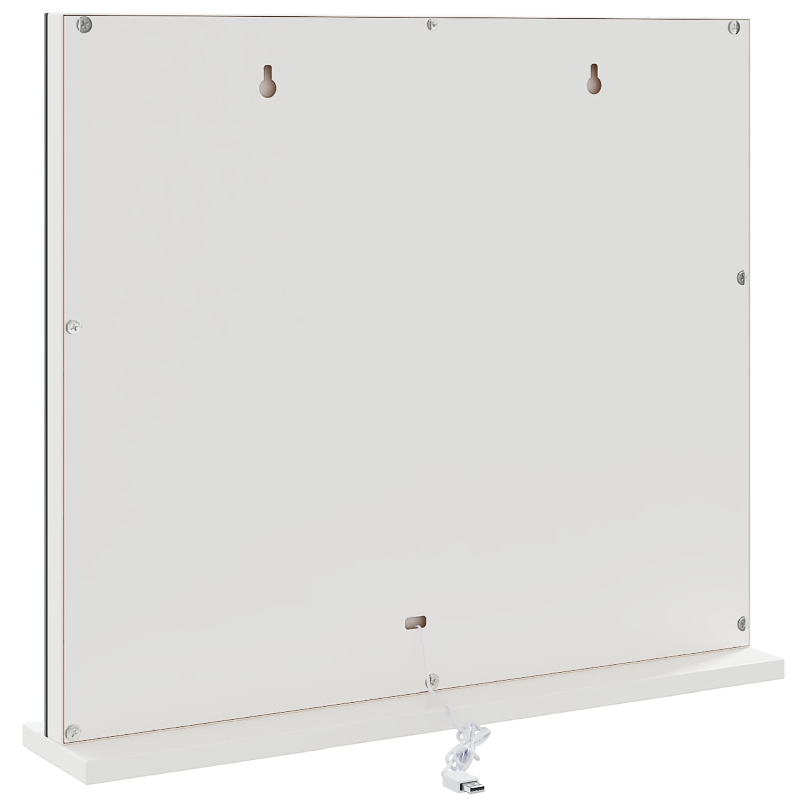Specchio LED da Vanità Bianco 50 x 10 x 44 cm Vetro e acciaio | homemem39