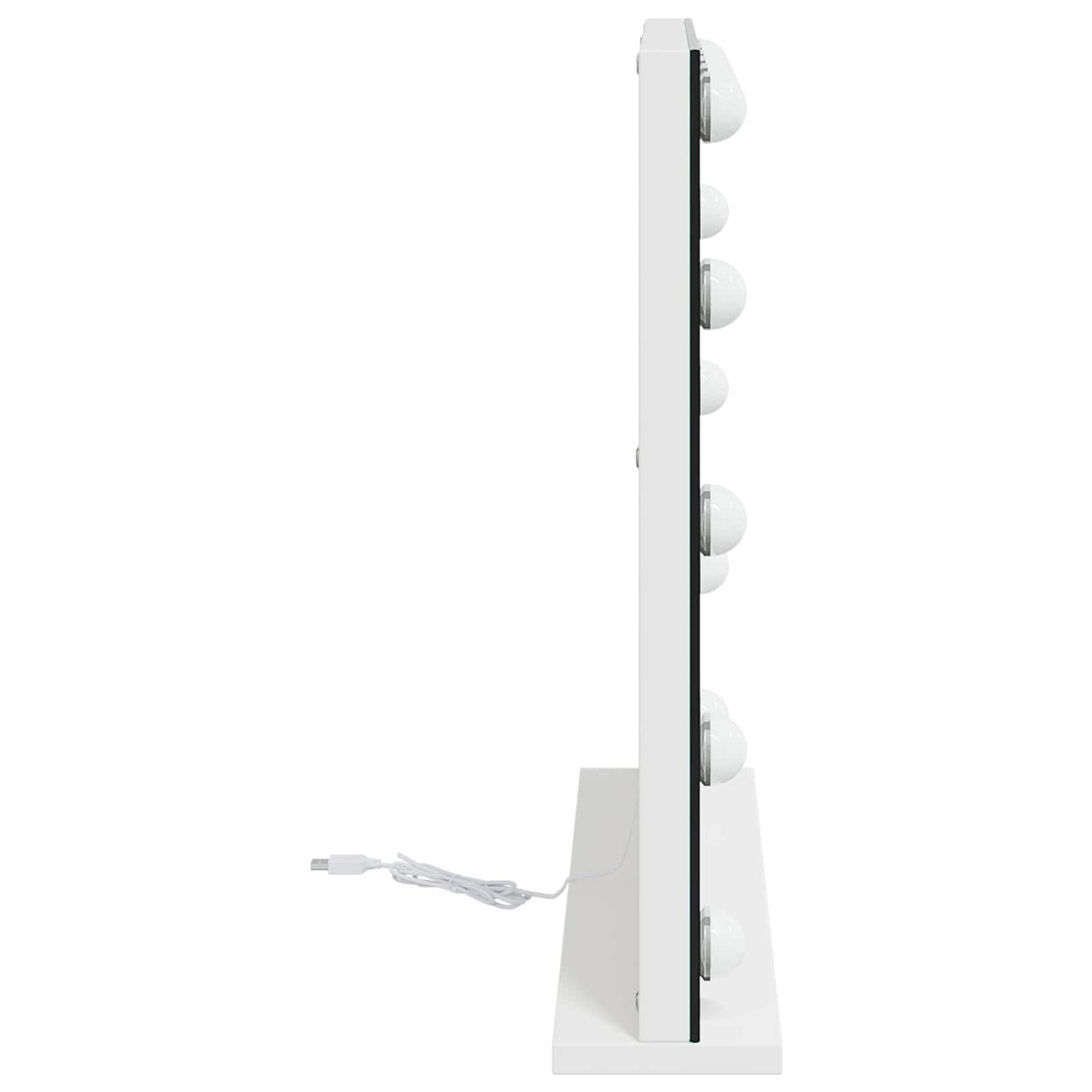 Specchio LED da Vanità Bianco 50 x 10 x 44 cm Vetro e acciaio | homemem39