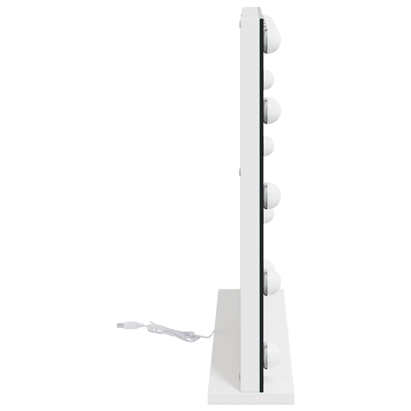 Specchio LED da Vanità Bianco 50 x 10 x 44 cm Vetro e acciaio | homemem39