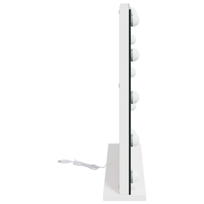 Specchio LED da Vanità Bianco 50 x 10 x 44 cm Vetro e acciaio | homemem39