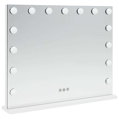 Specchio LED da Vanità Bianco 58 x 10 x 47 cm Vetro e acciaio | homemem39