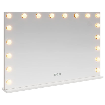 Specchio LED da Vanità Bianco 80 x 10 x 52,5 cm Vetro e acciaio | homemem39