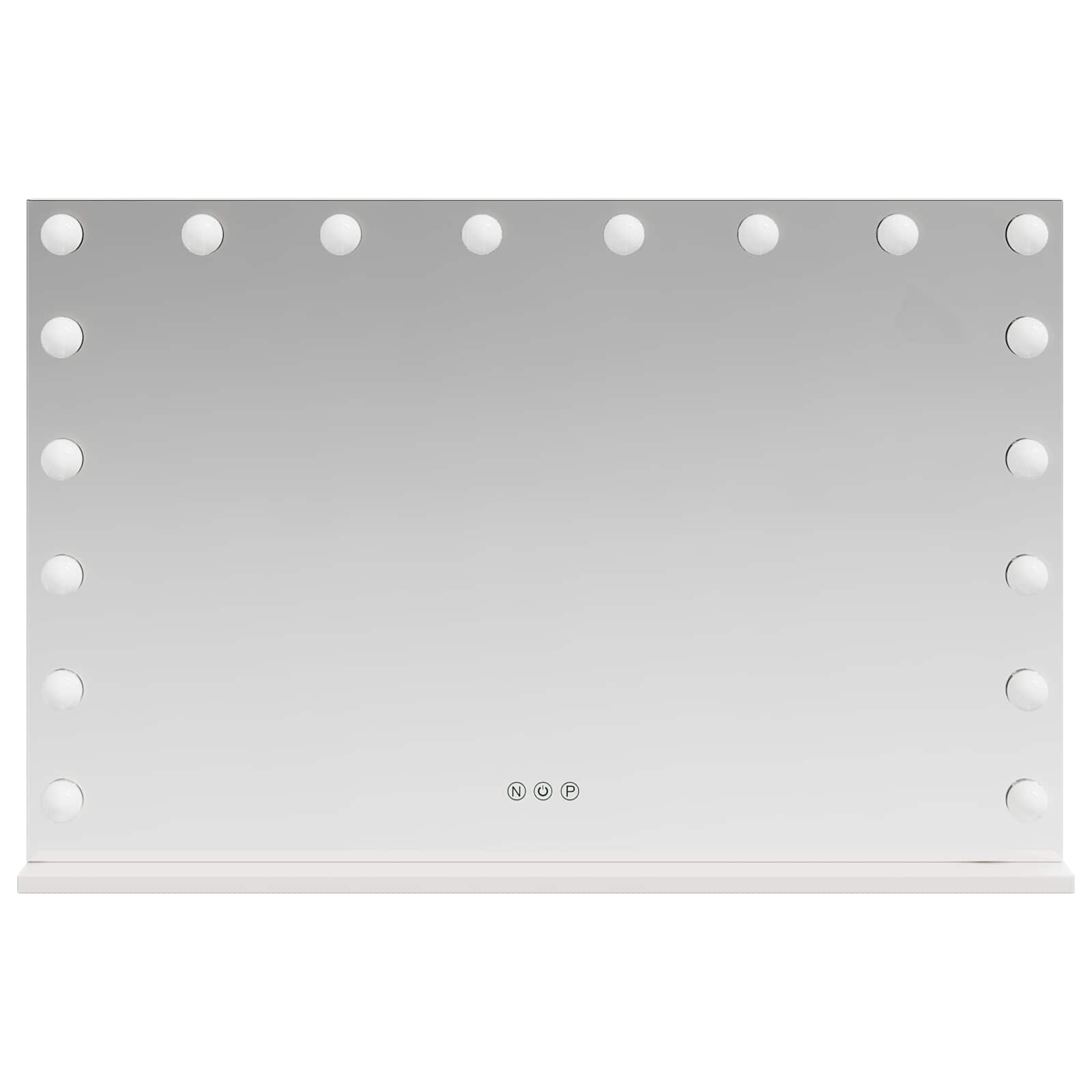 Specchio LED da Vanità Bianco 80 x 10 x 52,5 cm Vetro e acciaio | homemem39