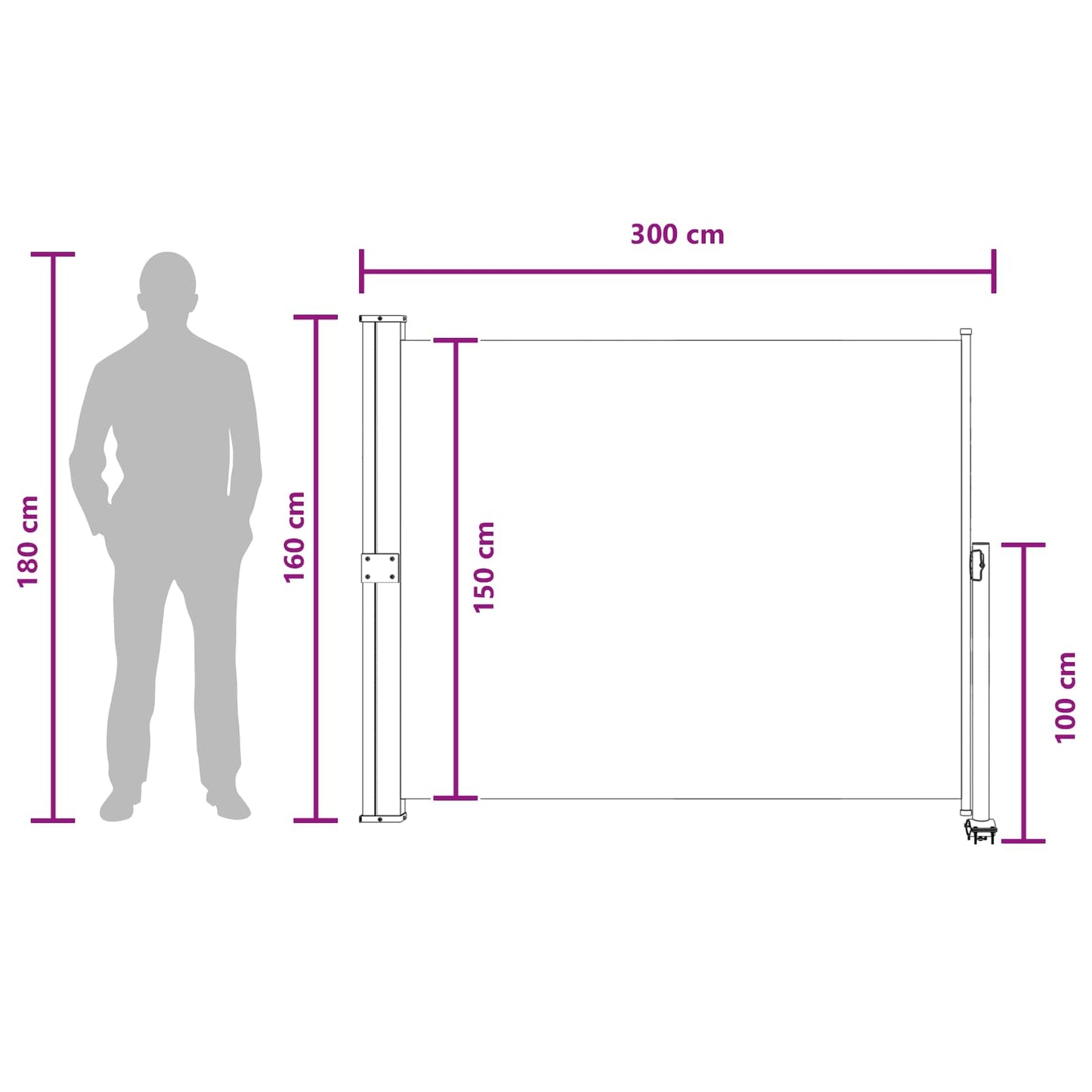 Tenda laterale 100% poliestere ferro acciaio | homemem39