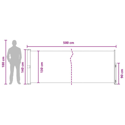 Tenda laterale retrattile Beige 500 x 140 cm Poliestere | homemem39
