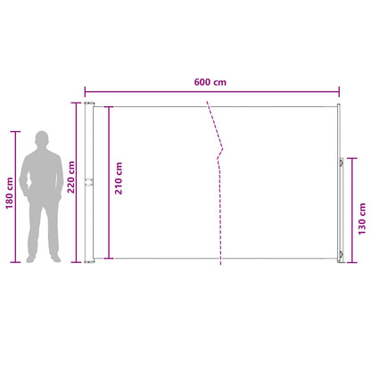 Tenda laterale retrattile Tortora 600 x 220 cm Poliestere | homemem39