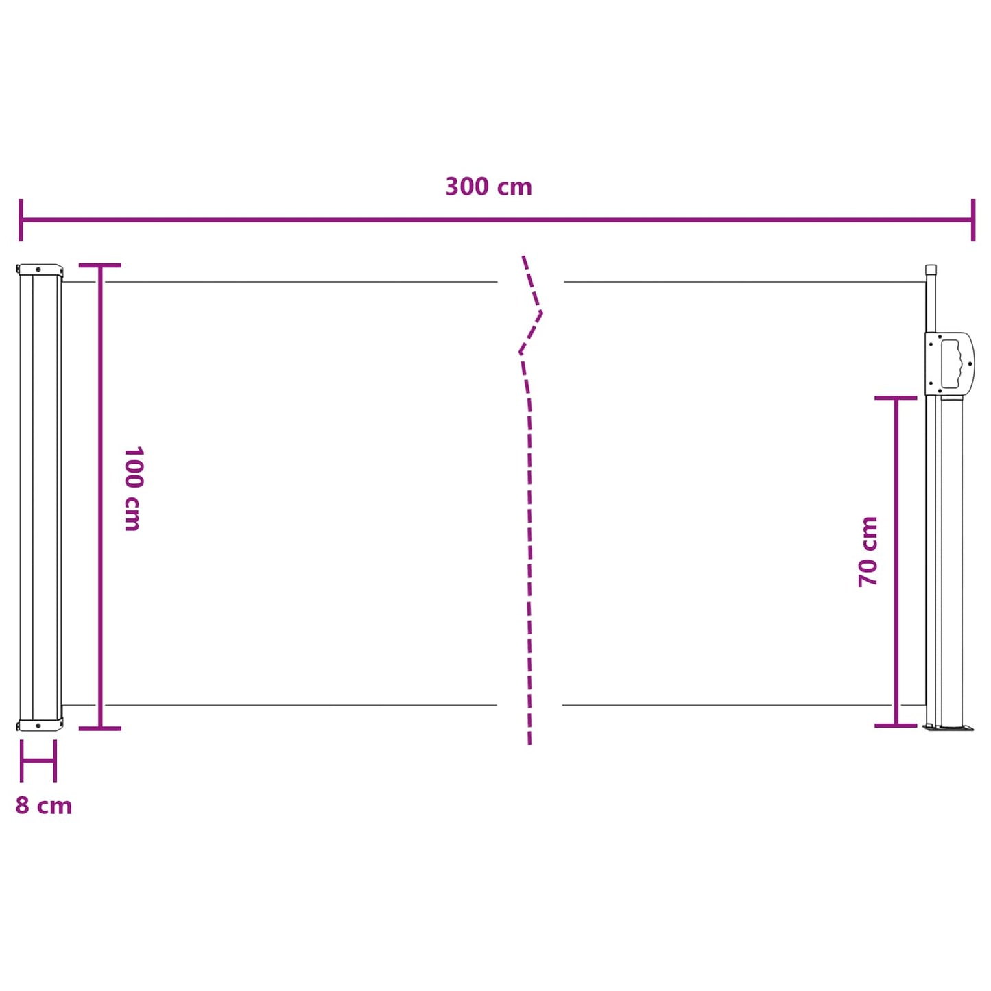 Tenda laterale retrattile Sabbia 300 x 100 cm Poliestere | homemem39