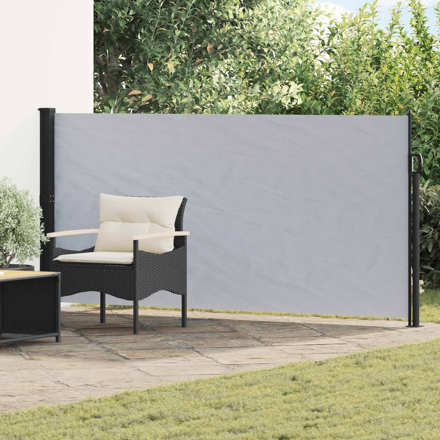 Tenda laterale retrattile Grigio 300 x 117 cm Poliestere