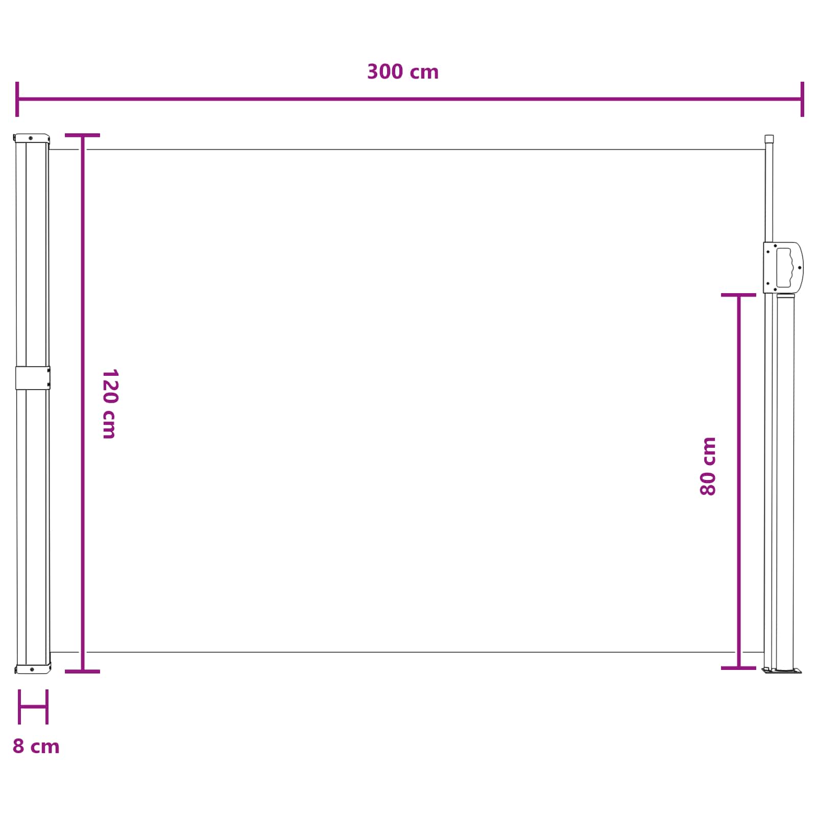 Tenda laterale retrattile Sabbia 300 x 117 cm Poliestere | homemem39