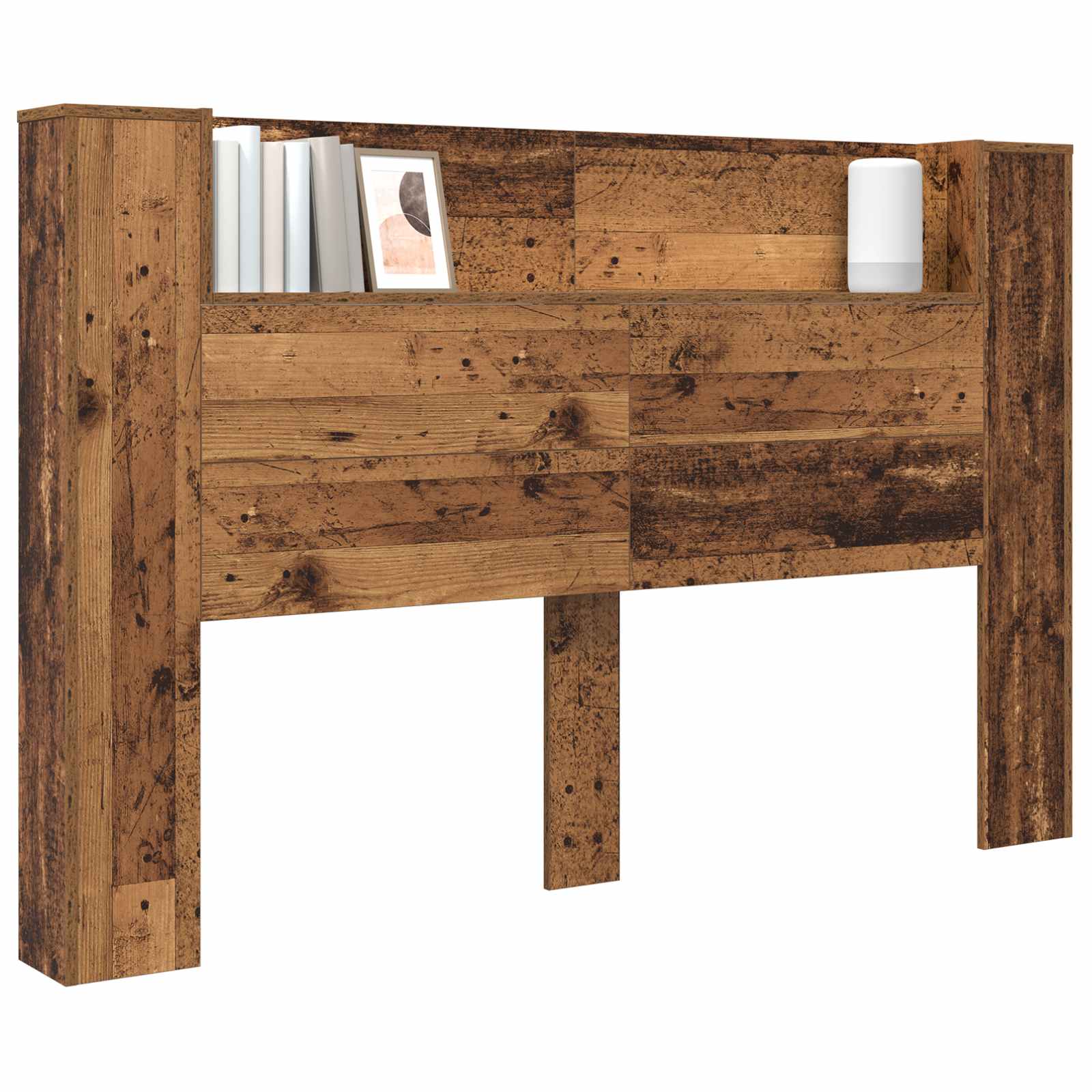 Testiera di stoccaggio con LED Legno antico 160 cm | homemem39