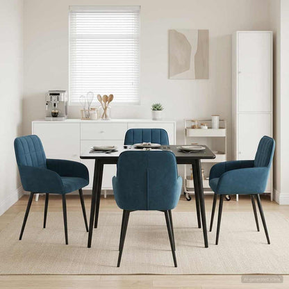 Sedie da pranzo 4 pcs Velluto Blu 57 x 50 x 85 cm | homemem39