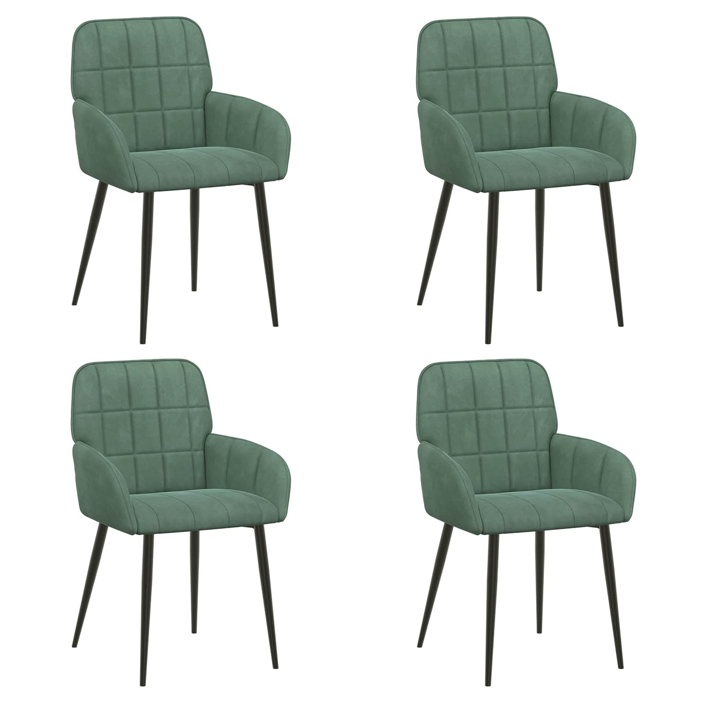 Sedie da pranzo 4 pcs Velluto Verde Mare 57 x 50 x 85 cm | homemem39