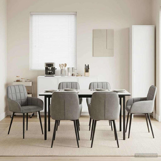 Sedie da pranzo 6 pcs Velluto Grigio Chiaro 57 x 50 x 85 cm