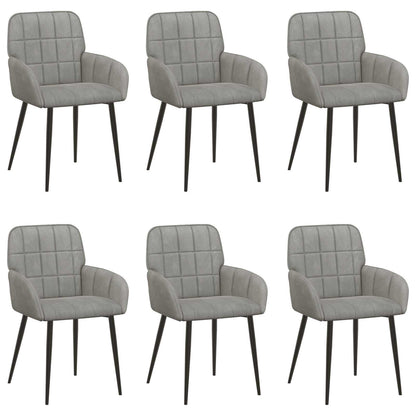Sedie da pranzo 6 pcs Velluto Grigio Chiaro 57 x 50 x 85 cm | homemem39