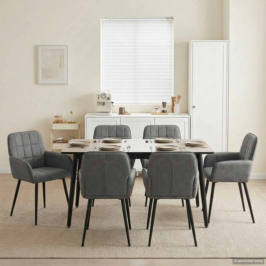 Sedie da pranzo 6 pz Velluto Grigio Scuro 57 x 50 x 85 cm