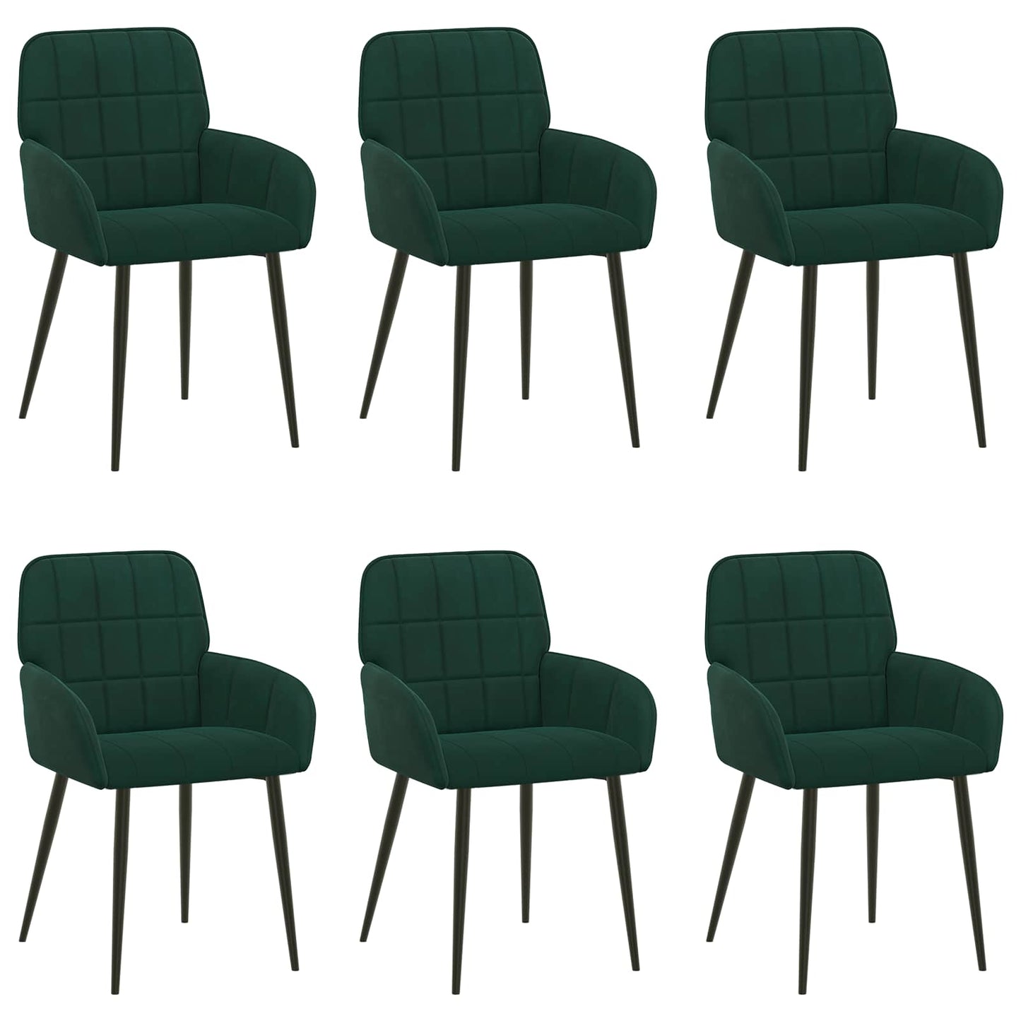 Sedie da pranzo 6 pcs Velluto Verde Scuro 57 x 50 x 85 cm | homemem39
