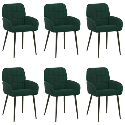 Sedie da pranzo 6 pcs Velluto Verde Scuro 57 x 50 x 85 cm | homemem39