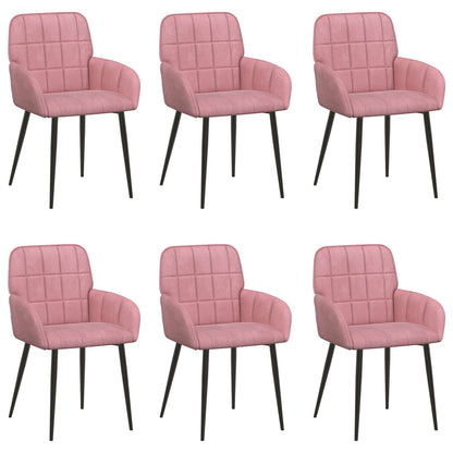 Sedie da pranzo 6 pcs Velluto Rosa 57 x 50 x 85 cm | homemem39
