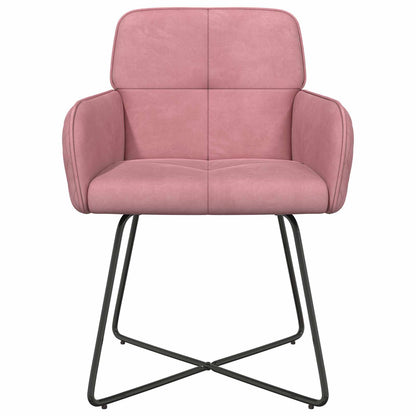Sedie da pranzo 4 pcs Velluto Rosa 59 x 56,5 x 86 cm | homemem39