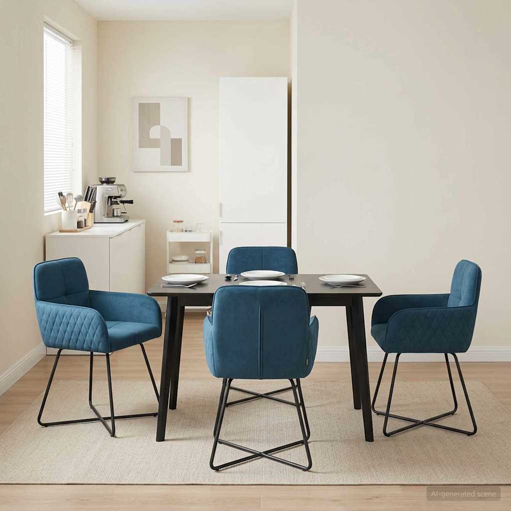 Sedie da pranzo 4 pcs Velluto Blu 59 x 56,5 x 86 cm | homemem39