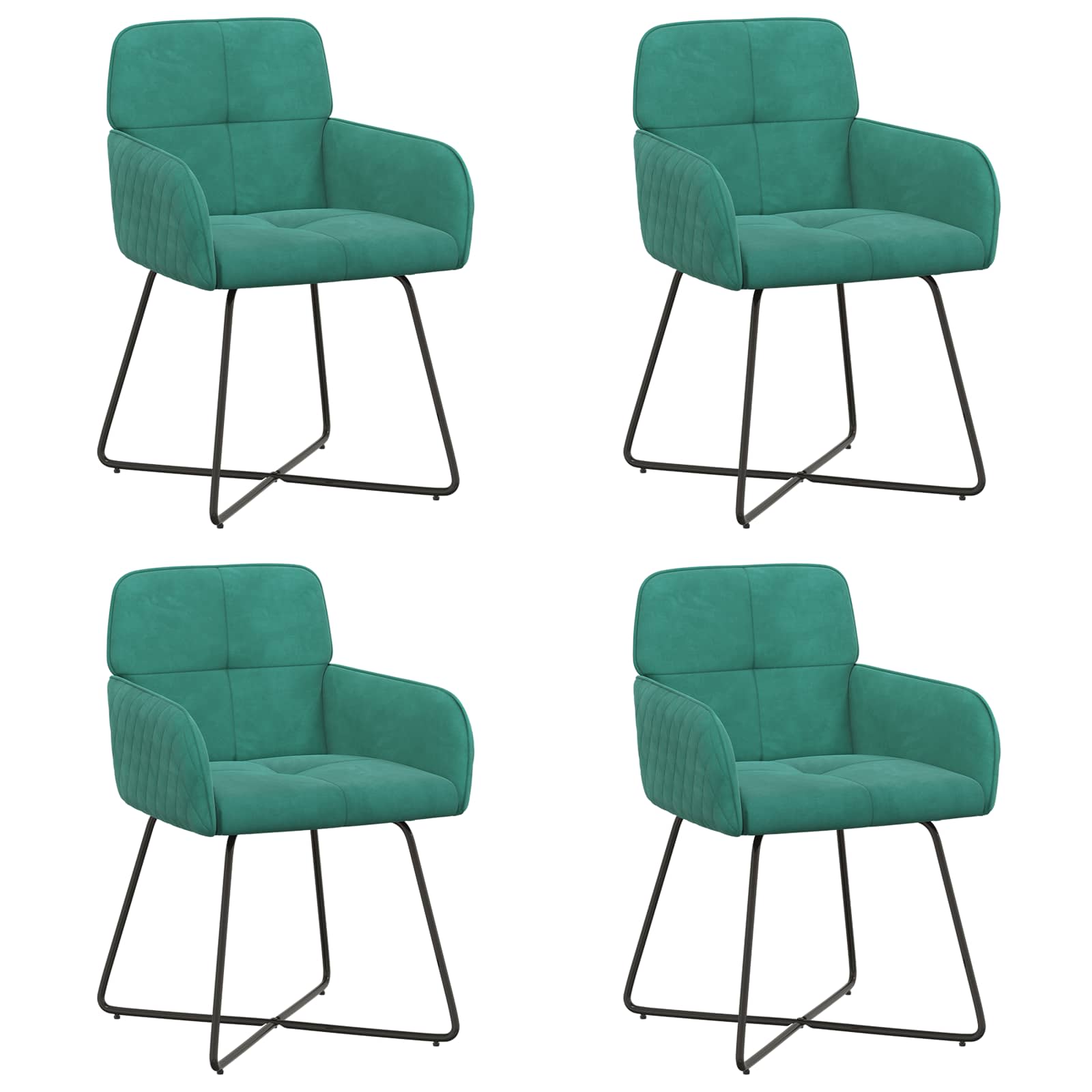 Sedie da pranzo 4 pcs Velluto Turchese 59 x 56,5 x 86 cm | homemem39