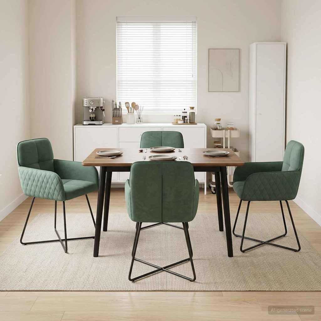 Sedie da pranzo 4 pcs Velluto Verde Mare 59 x 56,5 x 86 cm | homemem39