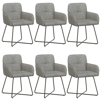 Sedie da pranzo 6 pcs Velluto Grigio Chiaro 59 x 56,5 x 86 cm