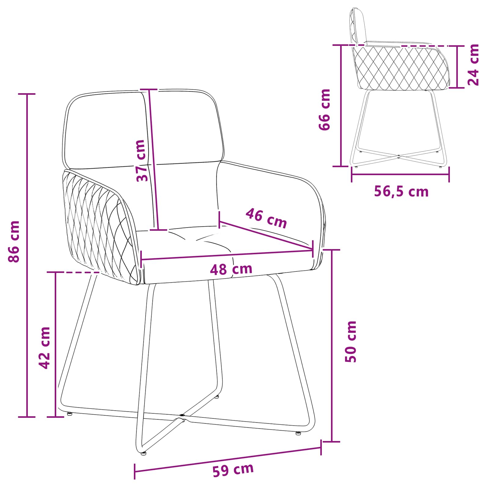 Sedie da pranzo 6 pcs Velluto Grigio Chiaro 59 x 56,5 x 86 cm | homemem39