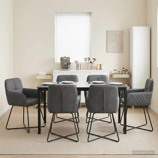 Sedie da pranzo 6 pcs Velluto Grigio Scuro 59 x 56,5 x 86 cm | homemem39