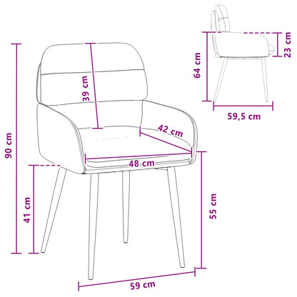 Sedie da pranzo 6 pcs Velluto Crema 59 x 59,5 x 90 cm | homemem39