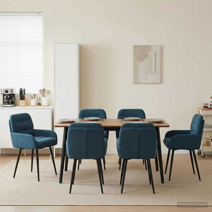 Sedie da pranzo 6 pcs Velluto Blu 59 x 59,5 x 90 cm | homemem39