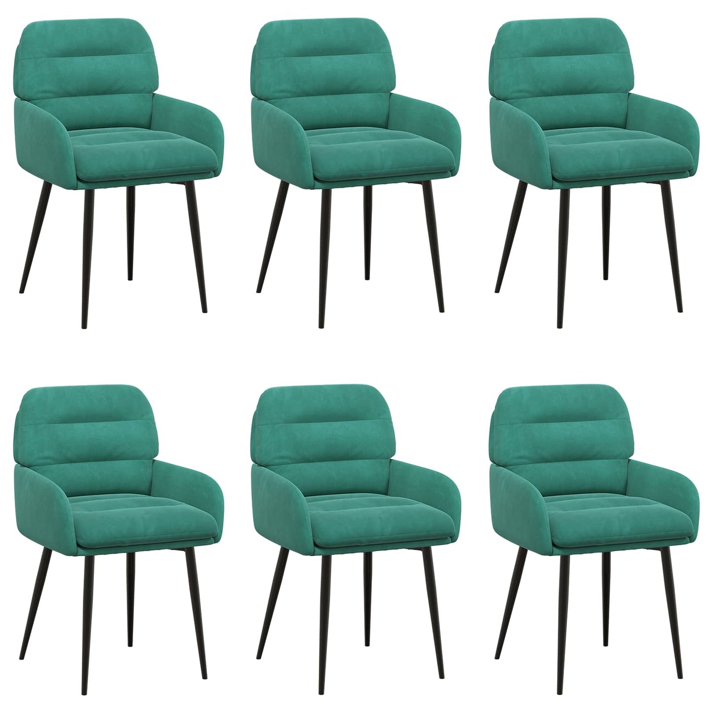 Sedie da pranzo 6 pcs Velluto Turchese 59 x 59,5 x 90 cm