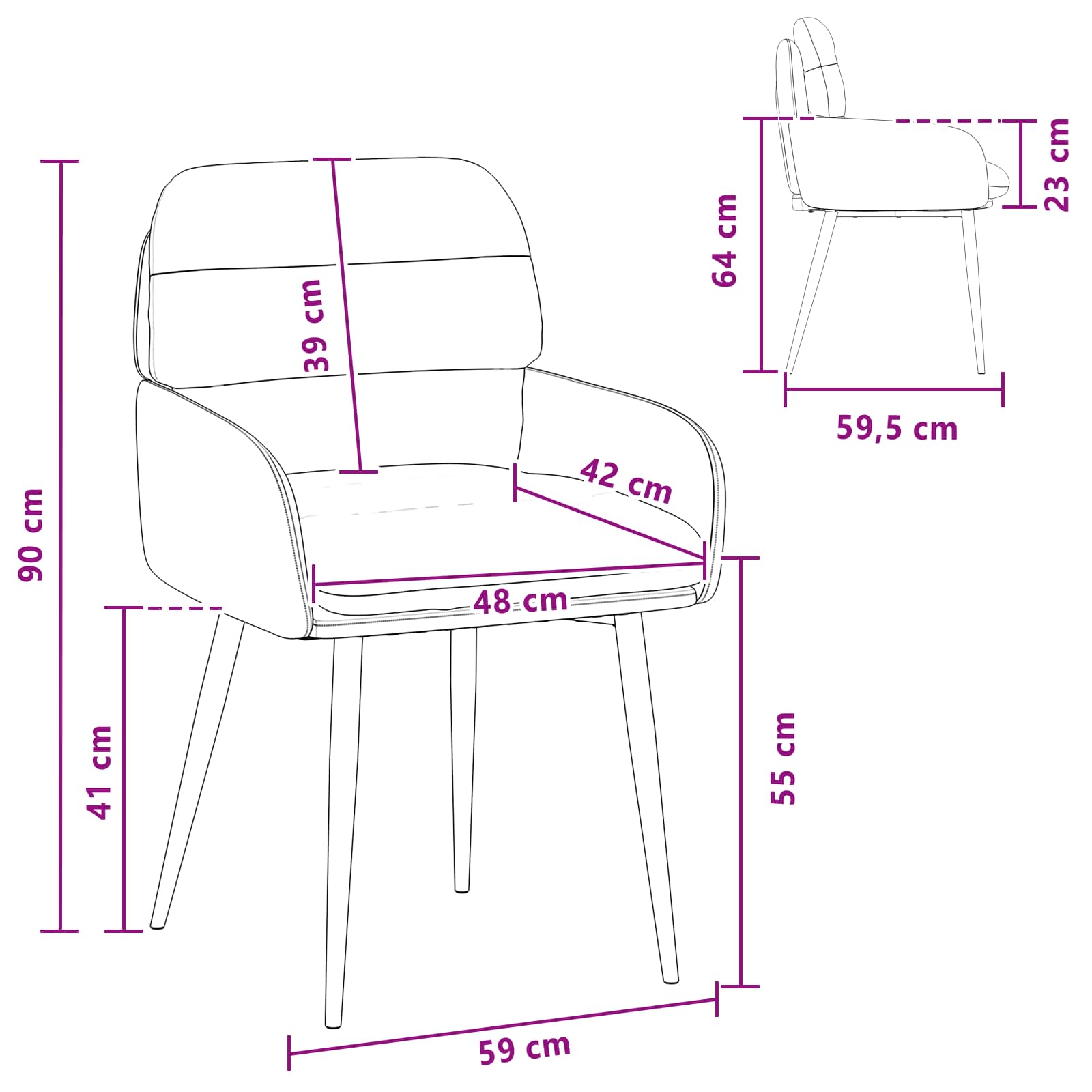 Sedie da pranzo 6 pcs Velluto Turchese 59 x 59,5 x 90 cm | homemem39