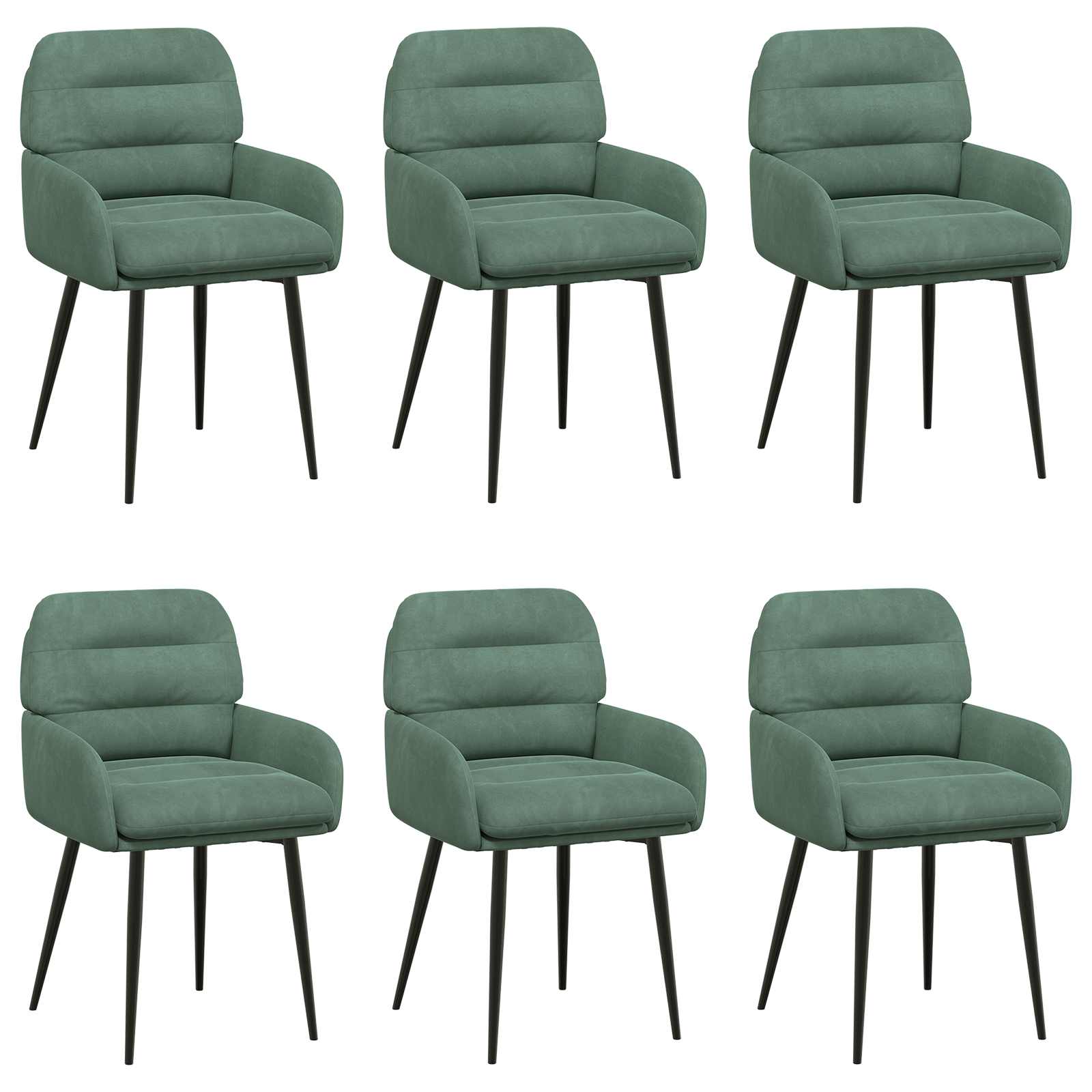 Sedie da pranzo 6 pcs Velluto Verde Mare 59 x 59,5 x 90 cm | homemem39