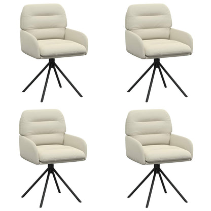Sedie da pranzo girevoli 4 pcs Similpelle Crema