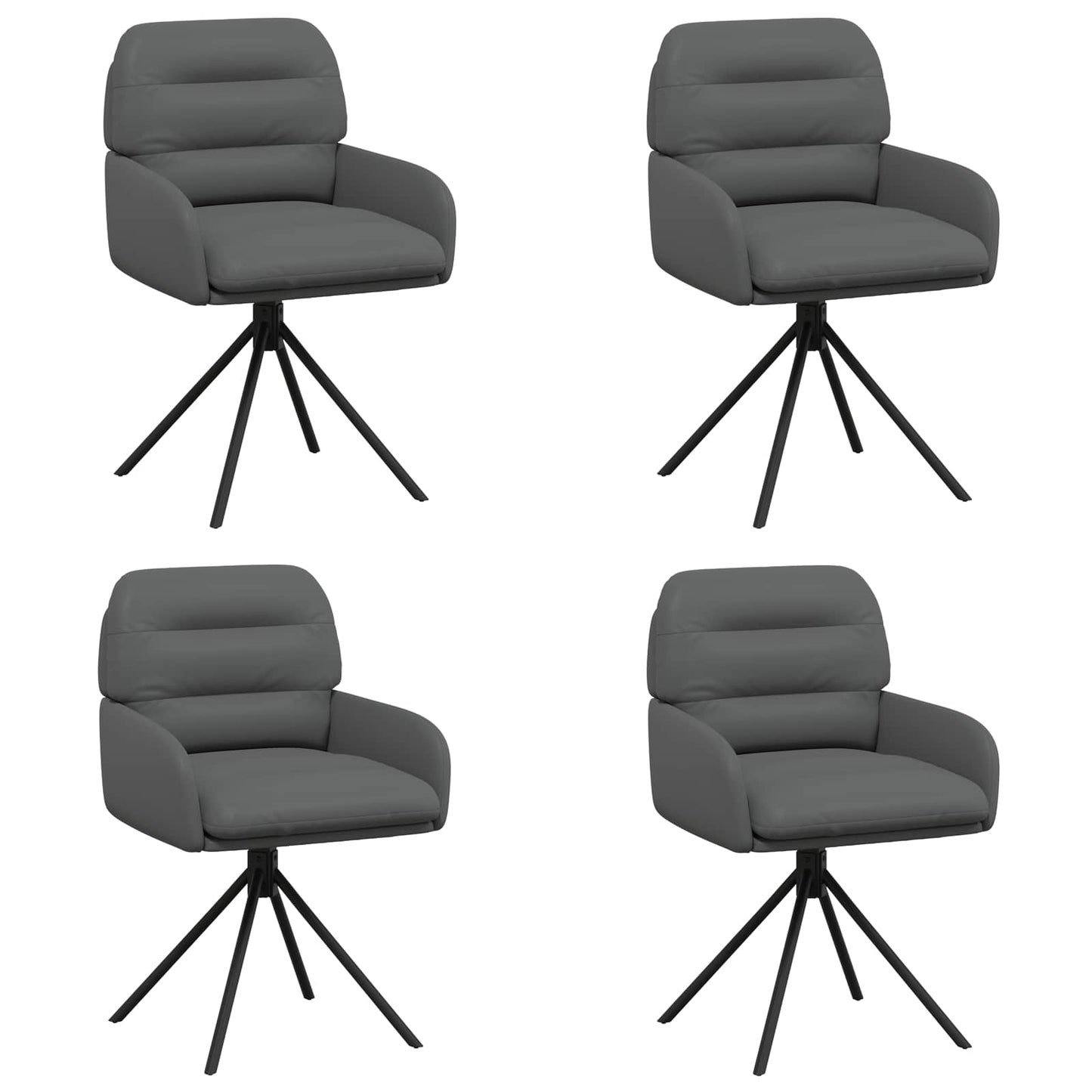 Sedie da pranzo girevoli 4 pcs Similpelle Grigio