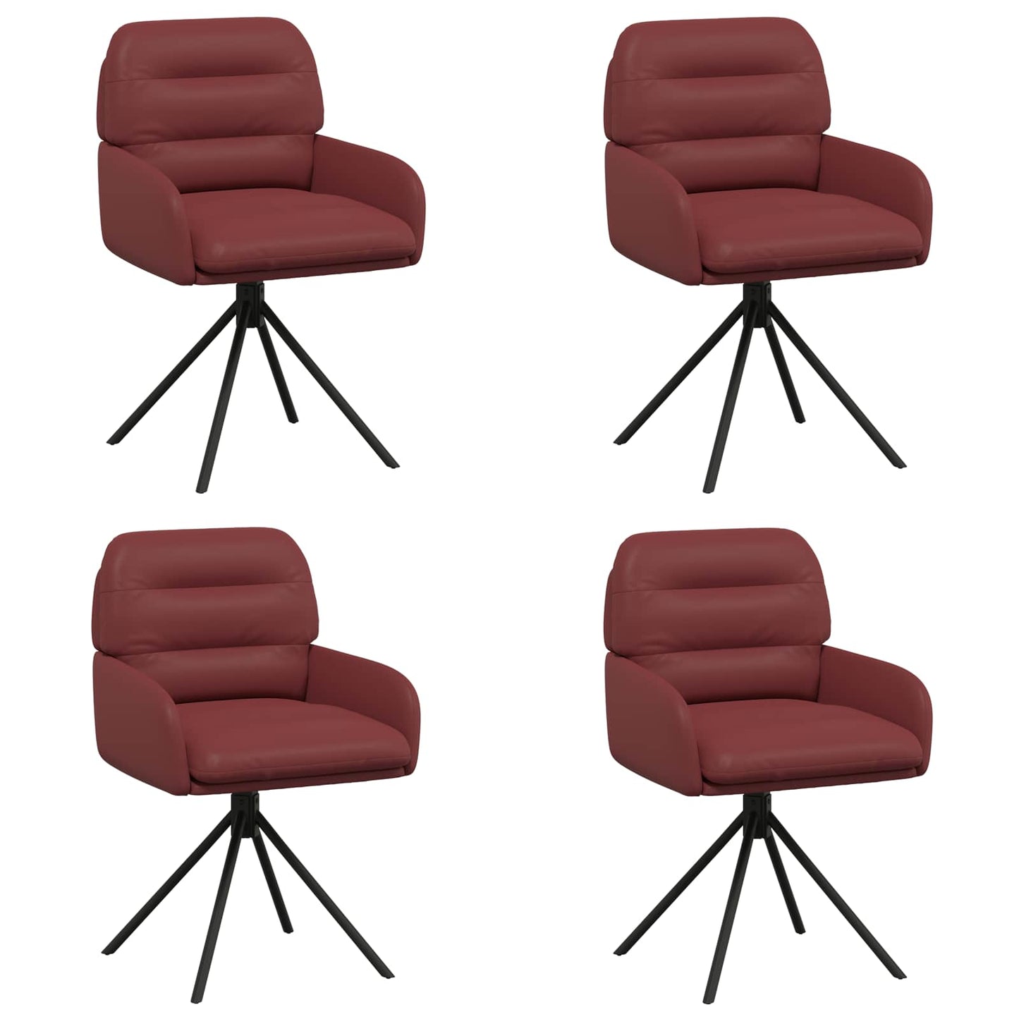 Sedie da pranzo girevoli 4 pcs Similpelle Rosso Vino