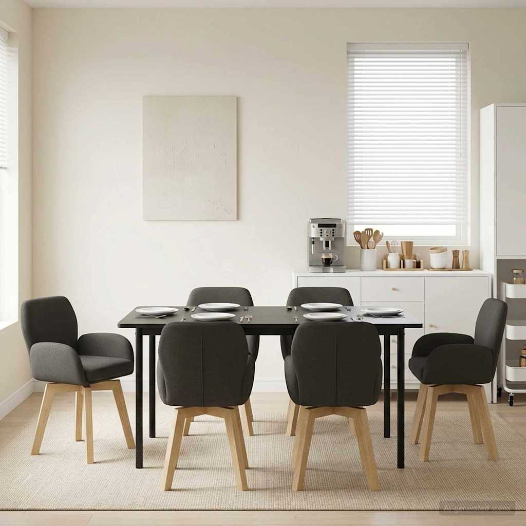 Sedie da pranzo girevoli 6 pcs Bouclé Grigio Scuro | homemem39