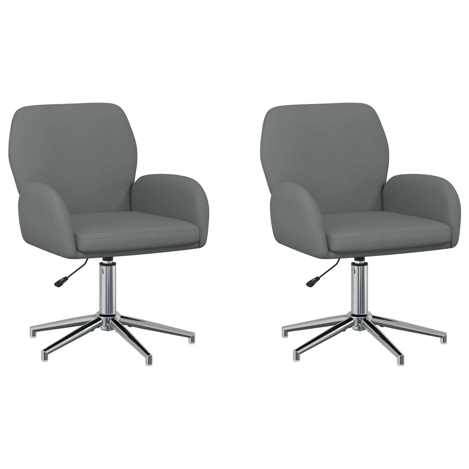 Sedie da scrivania girevoli 2 pz 54 x 58 x 90 cm Grigio Scuro | homemem39