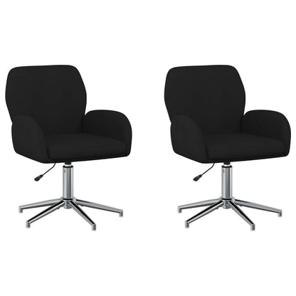 Sedie da scrivania girevoli 2 pz 54 x 58 x 90 cm Nero Tessuto | homemem39