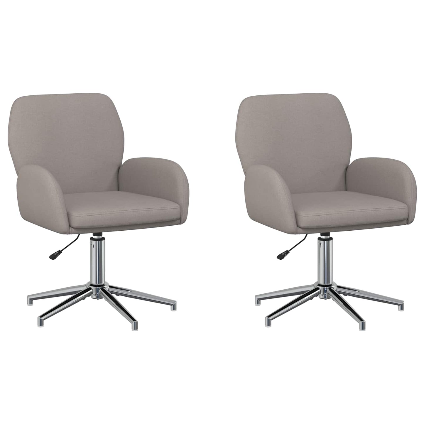Sedie da scrivania girevoli 2 pz 54 x 58 x 90 cm Tortora